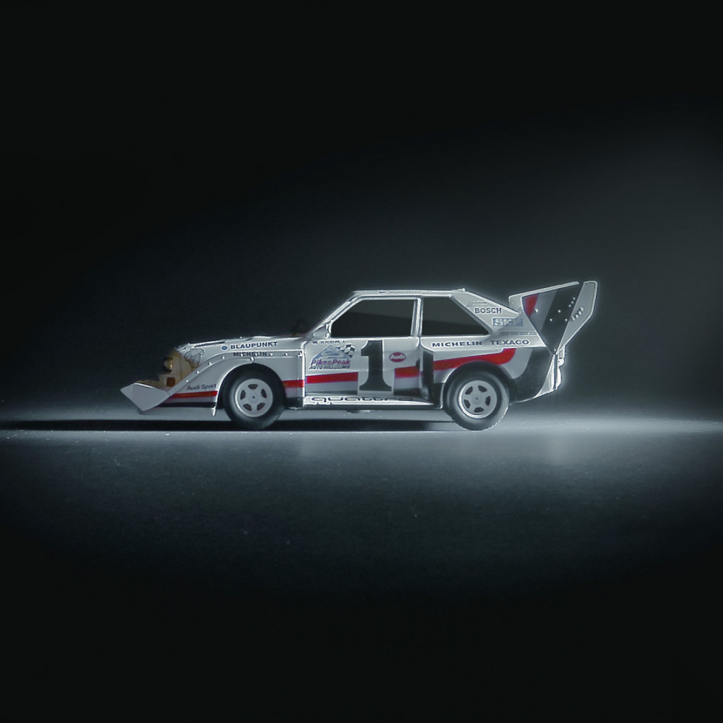 Eine Hommage an die Rallye- und Gymkhana-Ikone Ken Block (1/43).